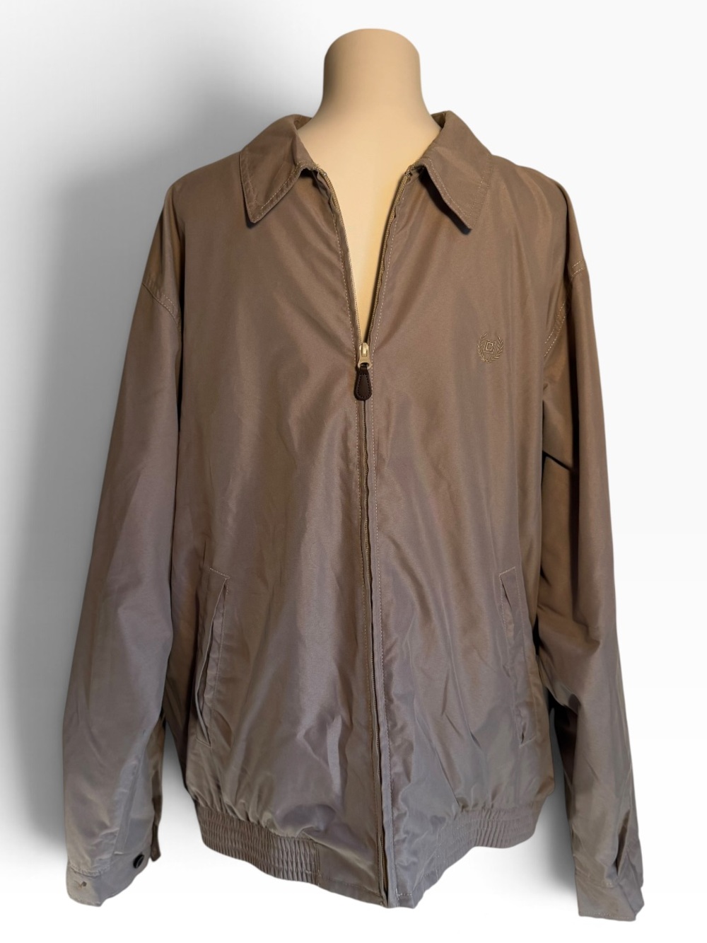 Chaps Ralph Lauren Harrington Jacket Men L Khaki Plaid Lined Windbreaker Preppy